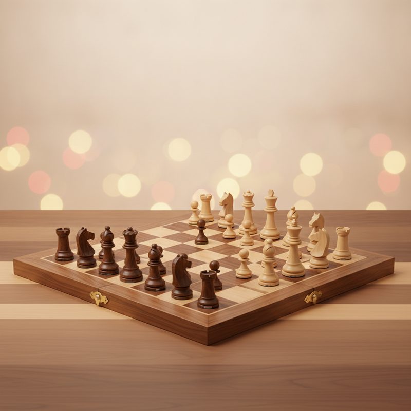 Illustration of Magnetic Wooden Chess Set