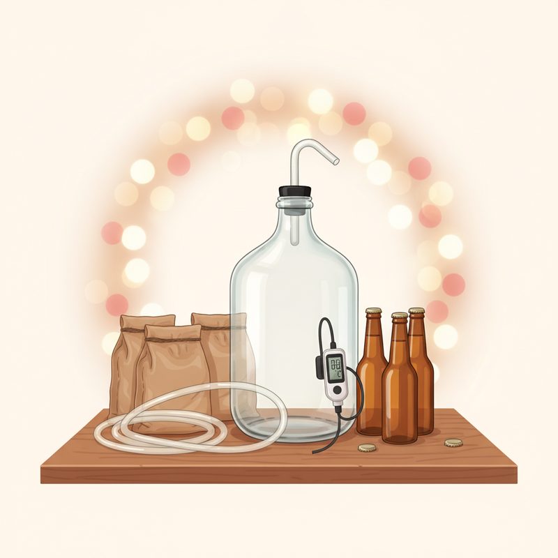 Illustration of Craft Beer Brewing Kit