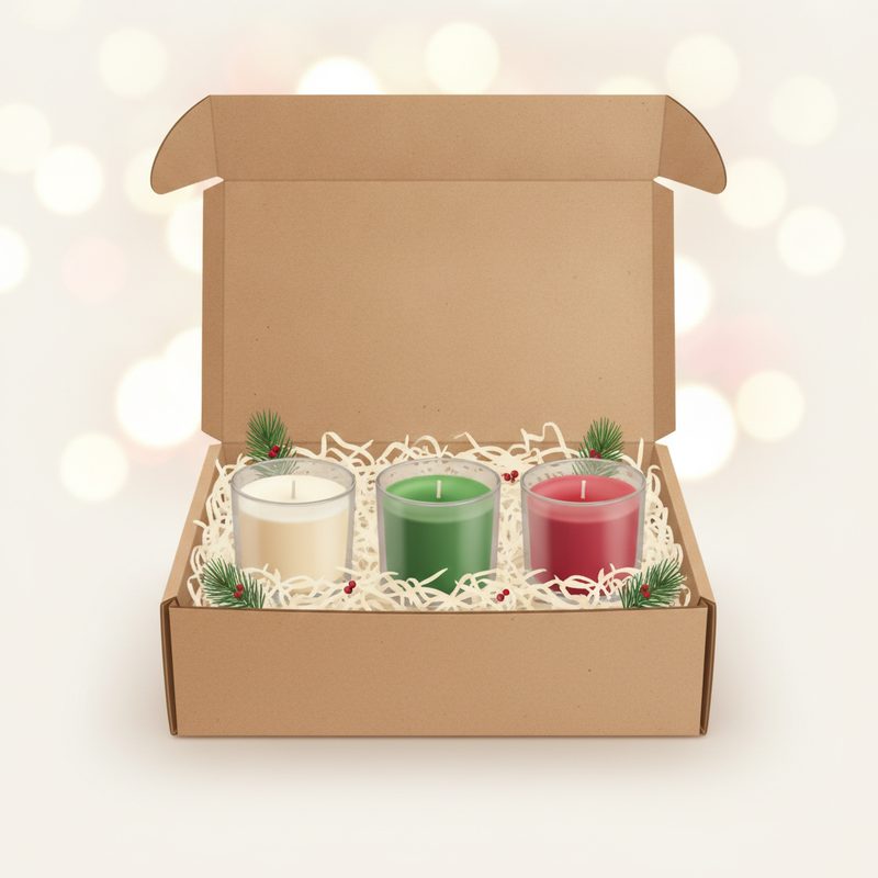 Illustration of Holiday Candle Gift Set (Trio)
