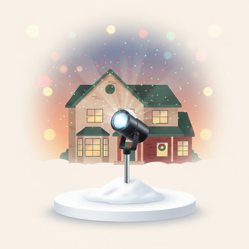 Illustration of Outdoor Christmas Laser Projector