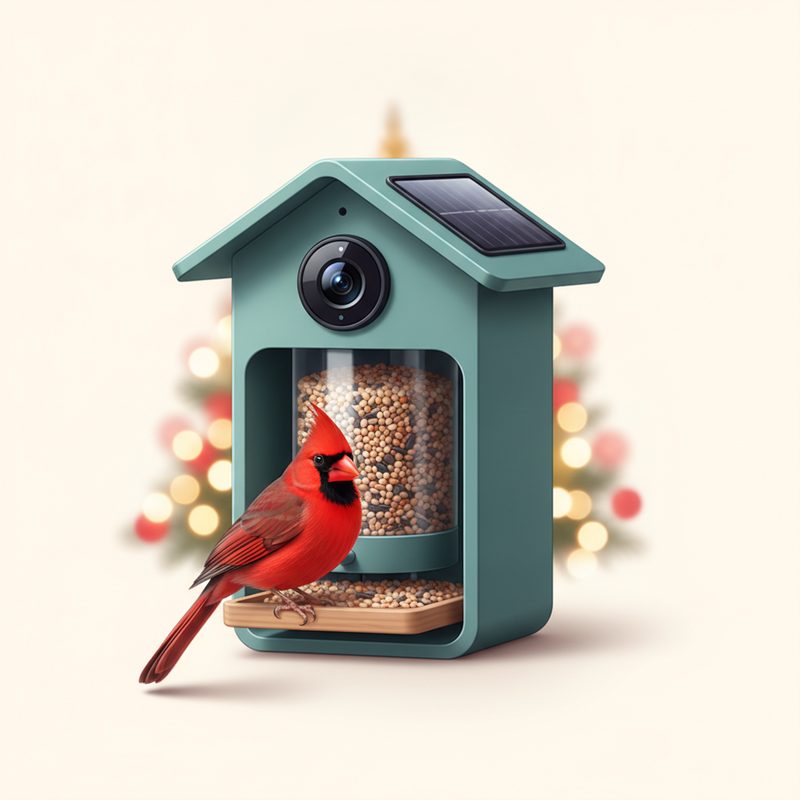 Illustration of Smart Bird Feeder with Camera