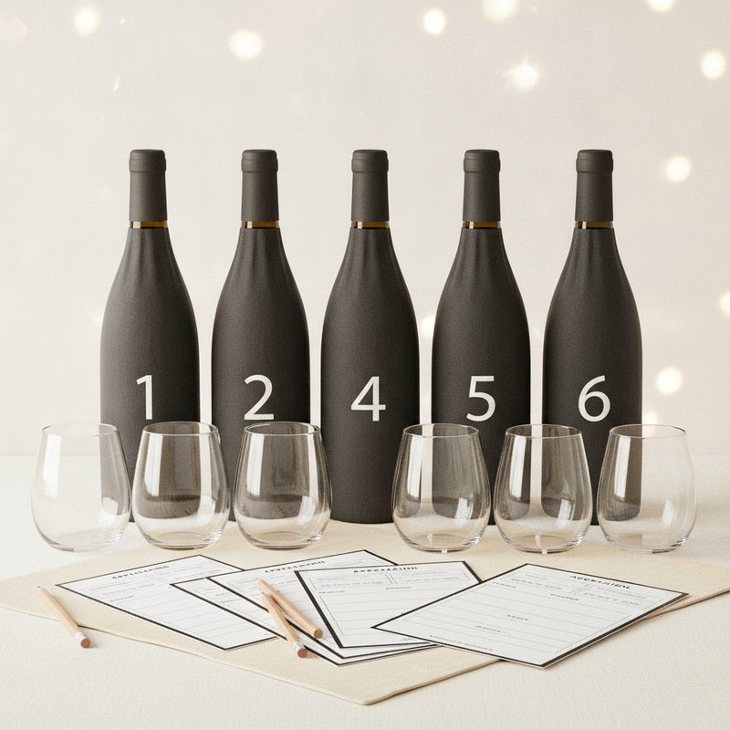 Illustration of Blind Wine Tasting Kit
