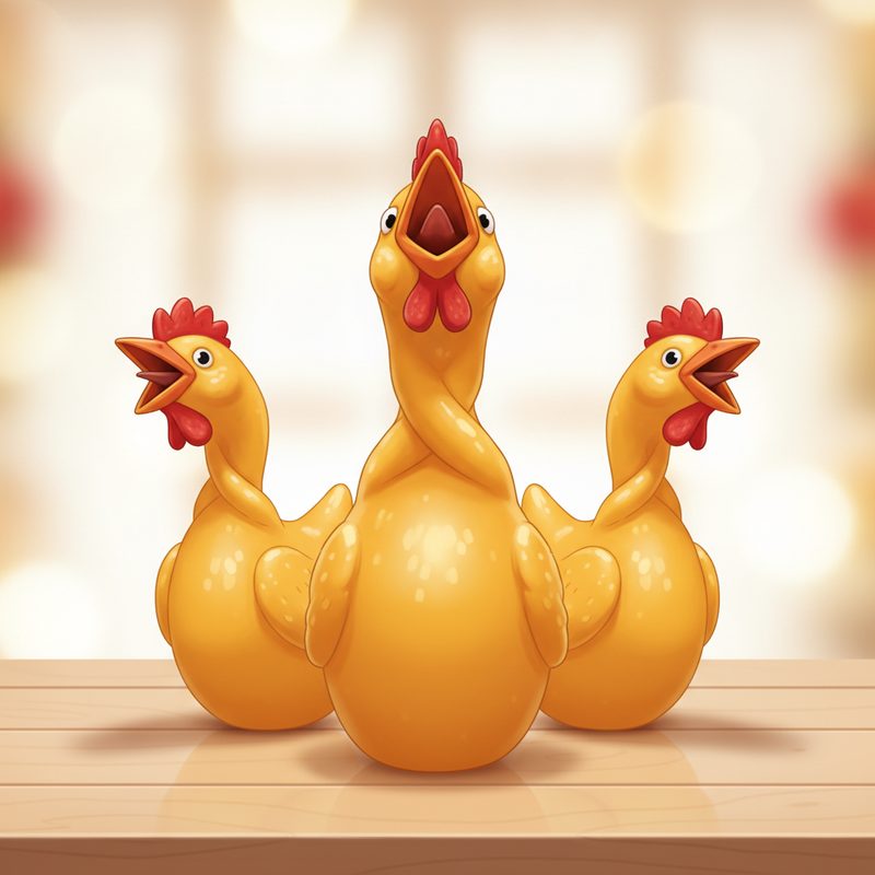 Illustration of Screaming Rubber Chickens (3 Pack)