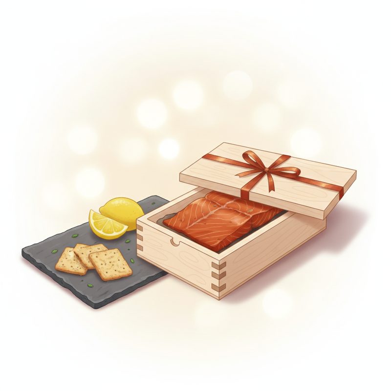 Illustration of Smoked Salmon Gift Box
