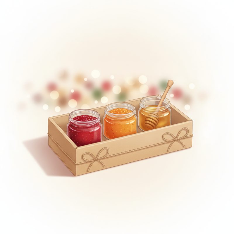 Illustration of Gourmet Jam & Honey Sampler