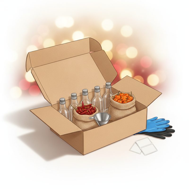 Illustration of DIY Hot Sauce Making Kit