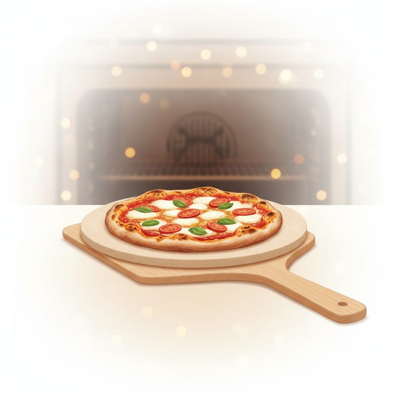 Illustration of Pizza Stone & Peel Set