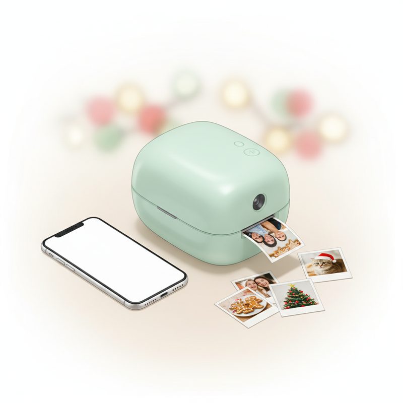 Illustration of Mini Pocket Photo Printer