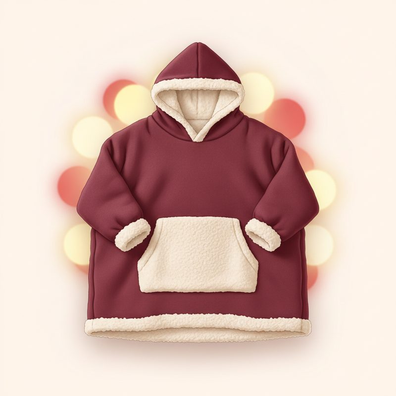 Illustration of Wearable Blanket Hoodie (oversized sherpa)