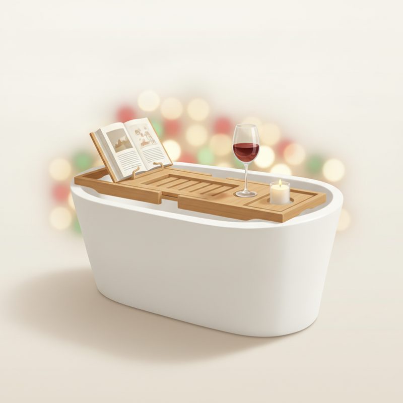 Illustration of Bamboo Bath Caddy