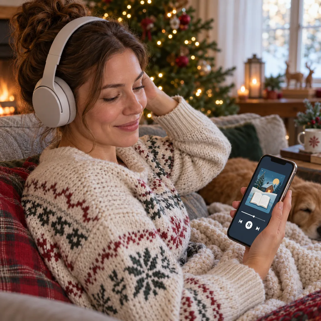 Representative photo-style image of audiobooks — generated, not a specific product