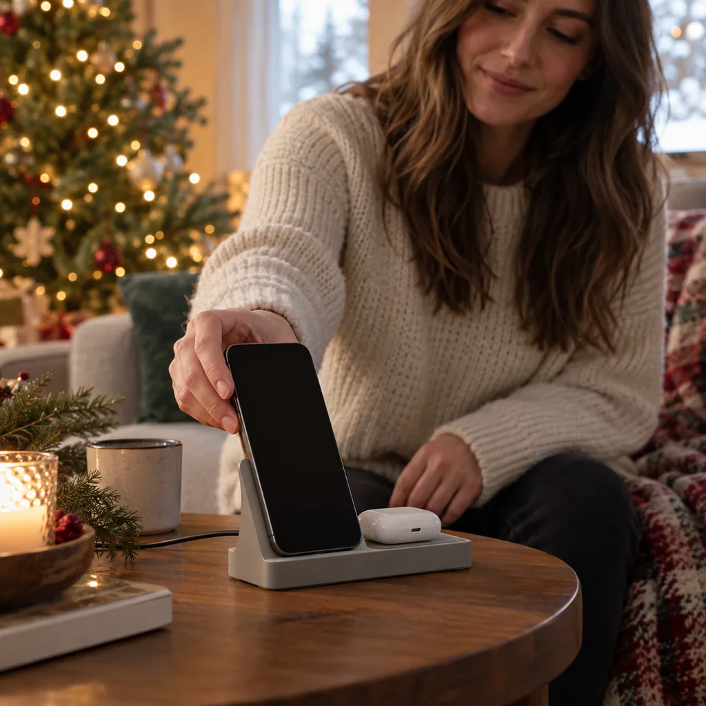 Representative photo-style image of charging docks — generated, not a specific product