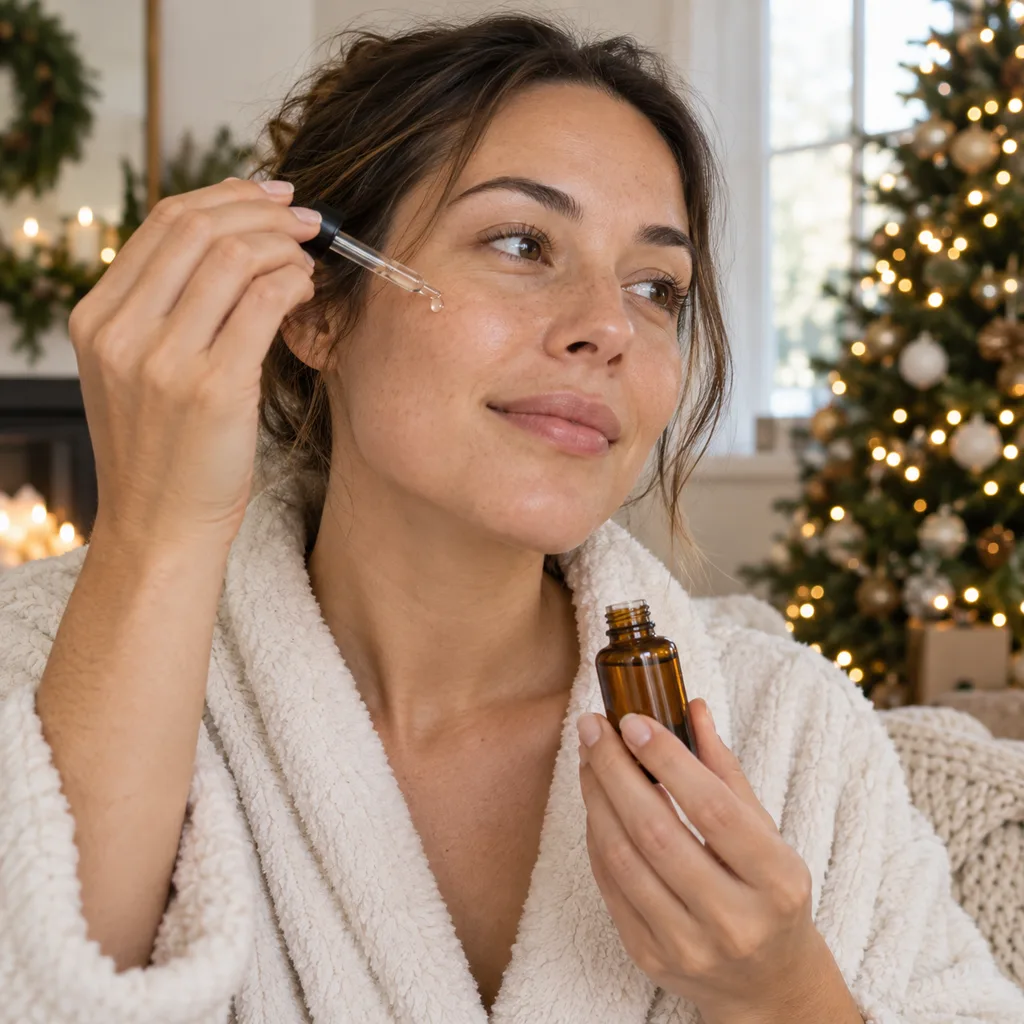 Representative photo-style image of face serums — generated, not a specific product