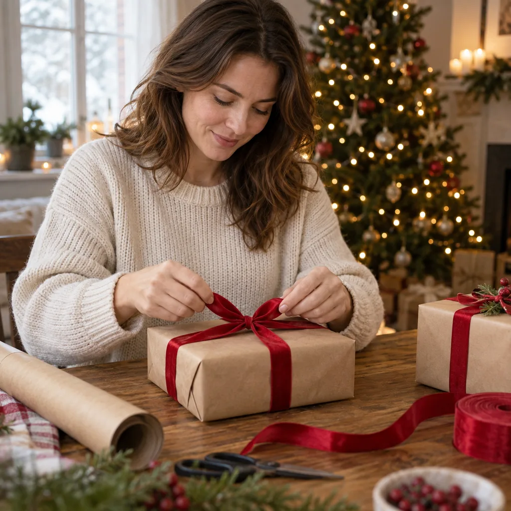 Representative photo-style image of gift wrapping — generated, not a specific product