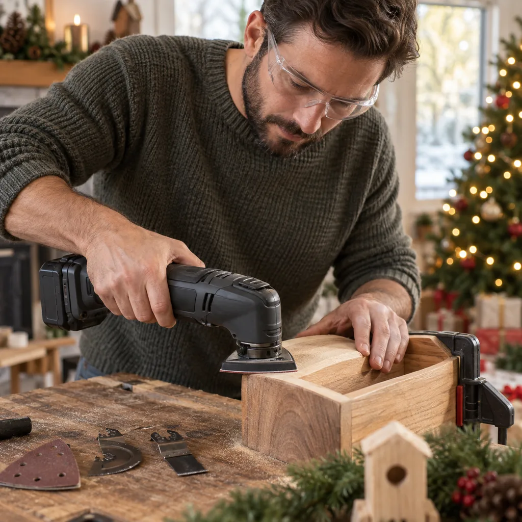 Representative photo-style image of multifunction power tools — generated, not a specific product