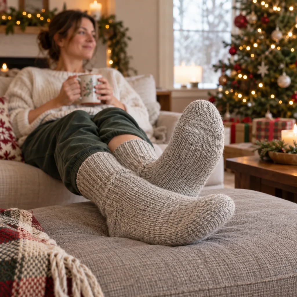 Representative photo-style image of thermal socks — generated, not a specific product