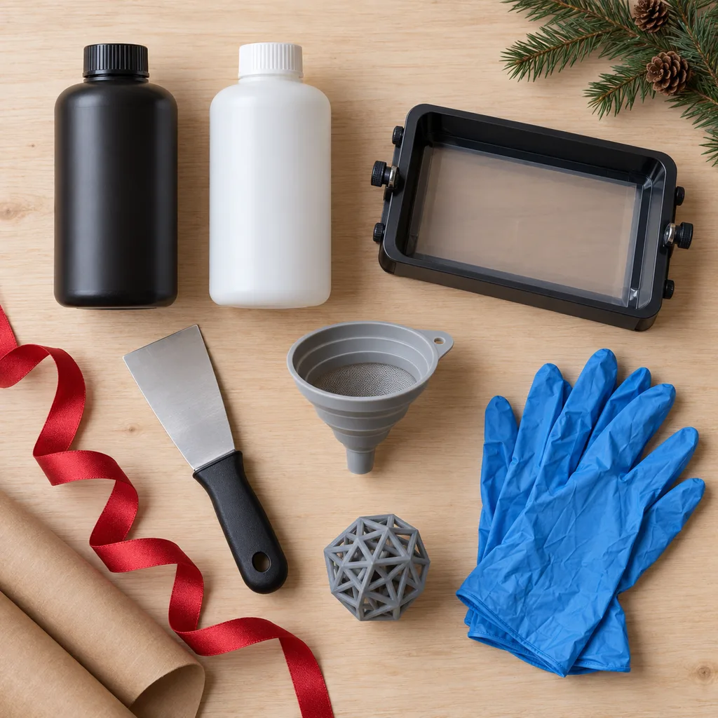 Representative photo-style image of 3d printer resin starter kit — generated, not a specific product