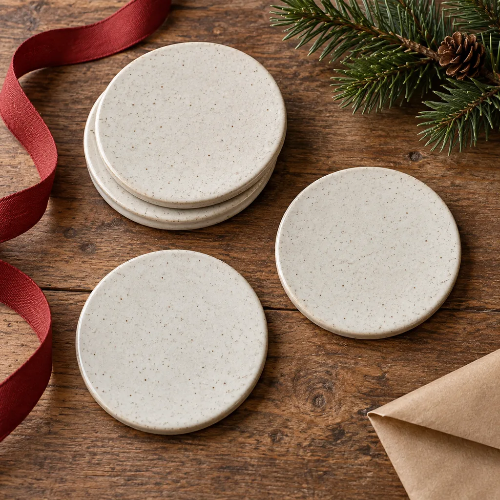Representative photo-style image of ceramic coasters — generated, not a specific product