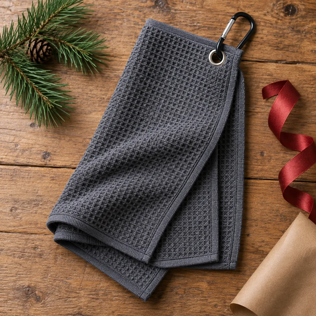 Representative photo-style image of disc golf towel — generated, not a specific product