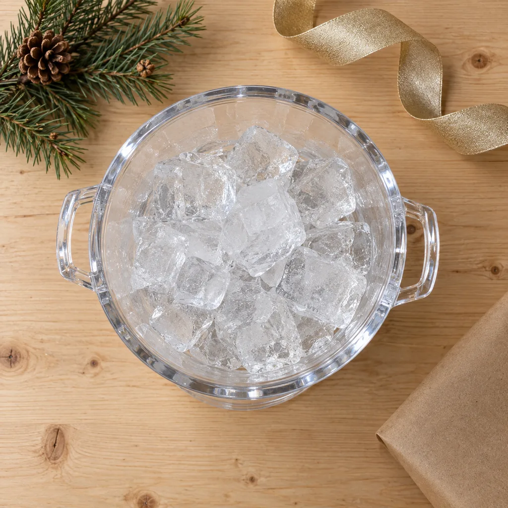 Representative photo-style image of acrylic ice bucket — generated, not a specific product