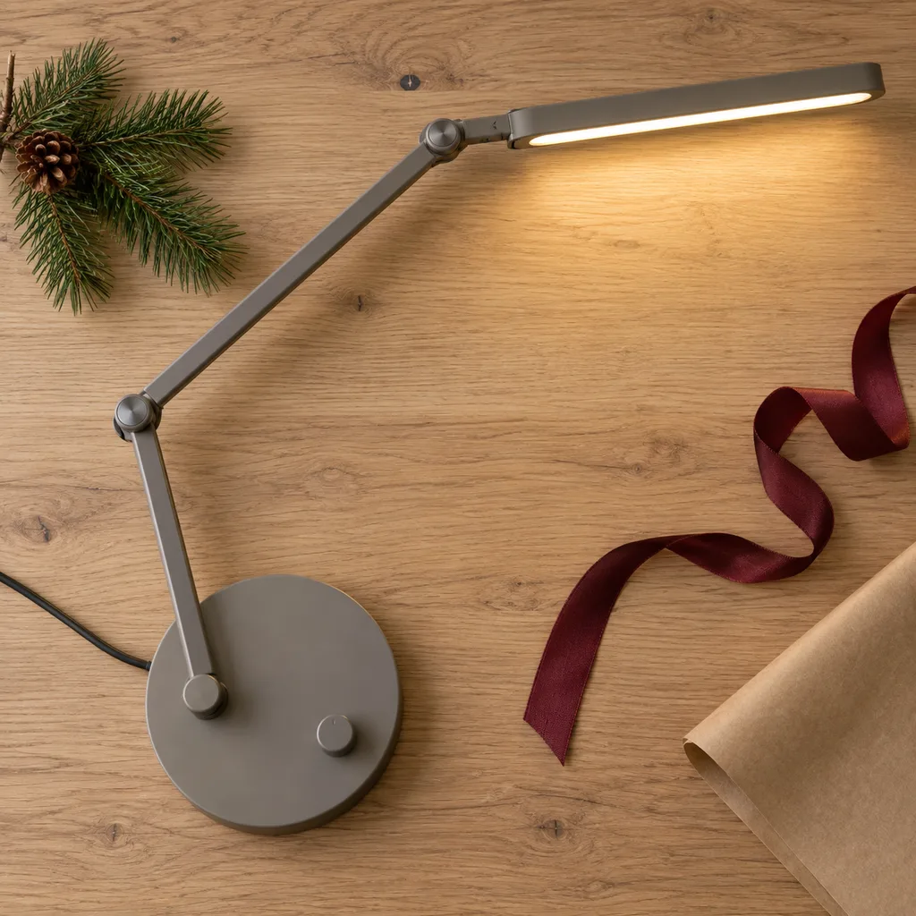 Representative photo-style image of adjustable brightness dimmable task lamp — generated, not a specific product