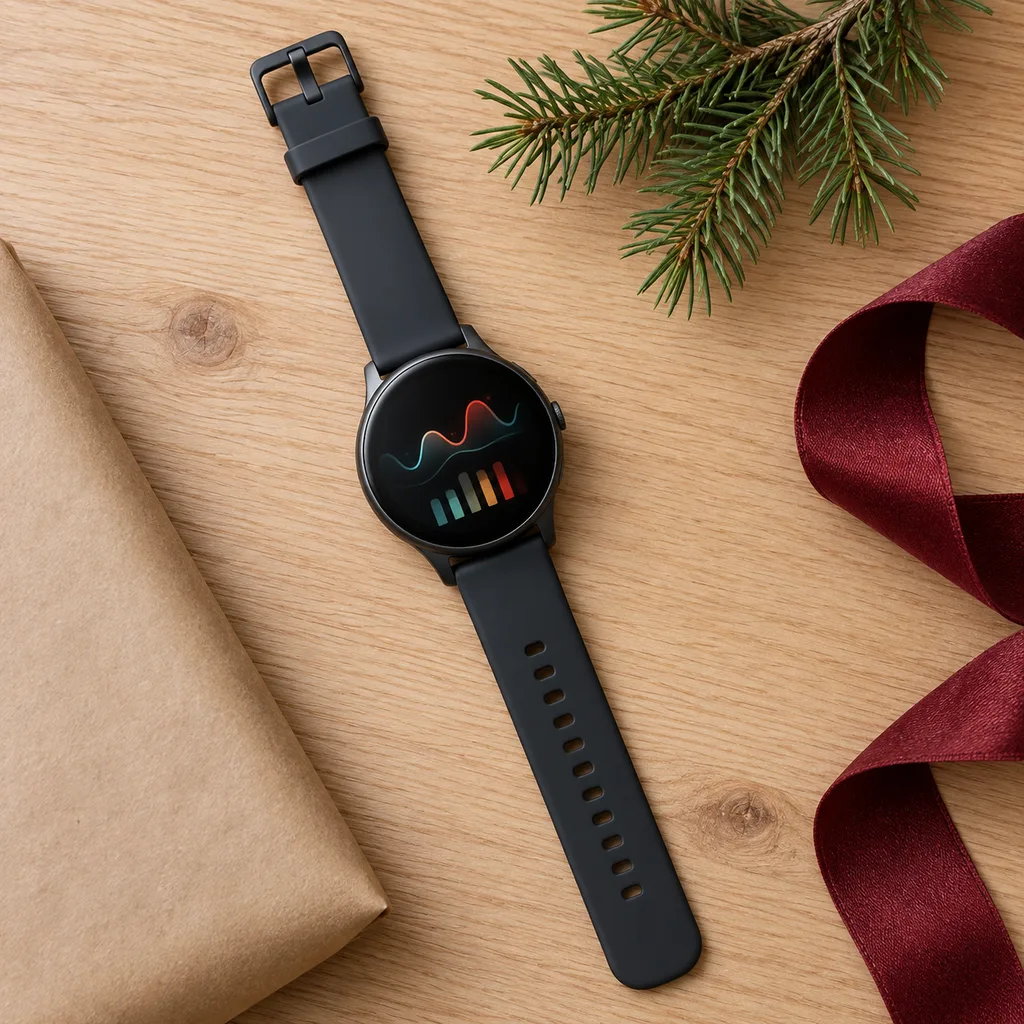 Representative photo-style image of advanced fitness and health tracker watch — generated, not a specific product