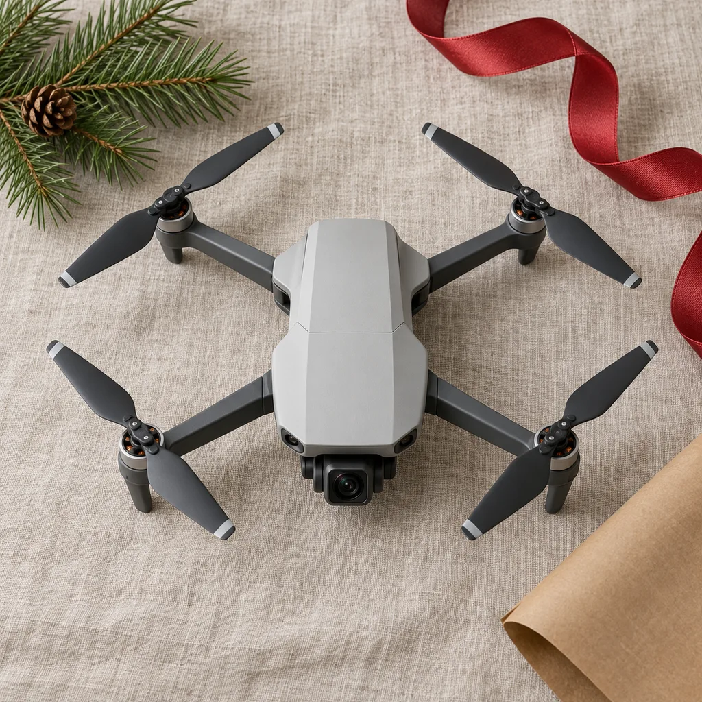 Representative photo-style image of aerial photography camera drone — generated, not a specific product