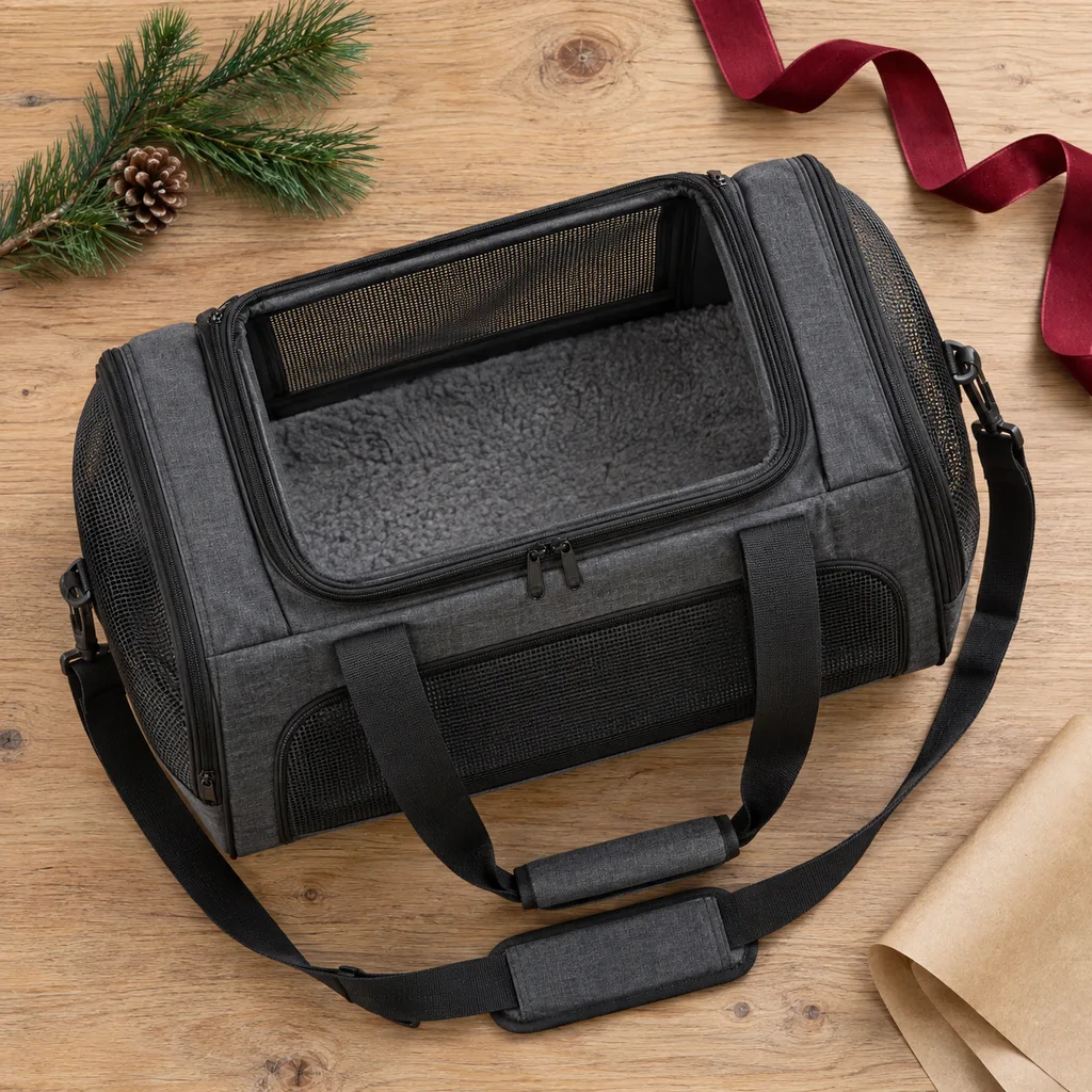 Representative photo-style image of airline approved pet carrier — generated, not a specific product