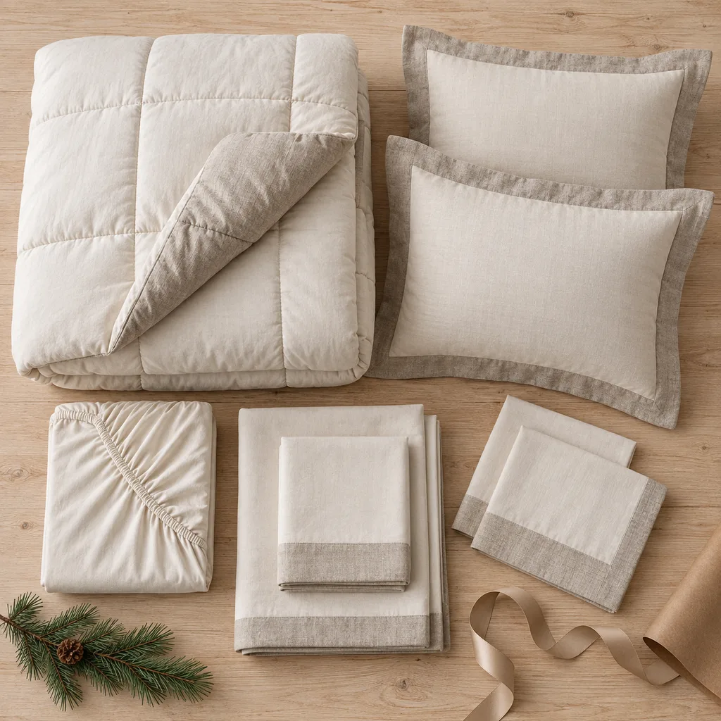 Representative photo-style image of all-in-one comforter bedding collection — generated, not a specific product