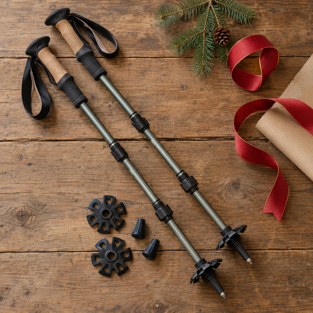 Representative photo-style image of all-season all-terrain hiking poles — generated, not a specific product