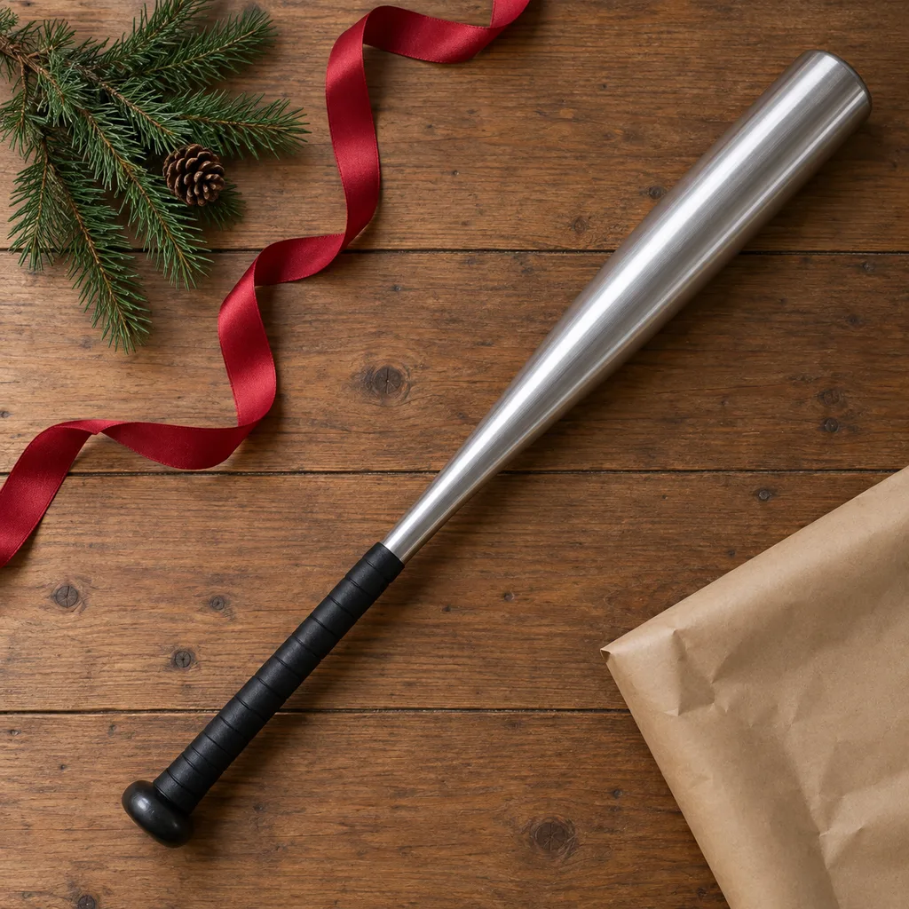 Representative photo-style image of aluminum alloy baseball bat — generated, not a specific product