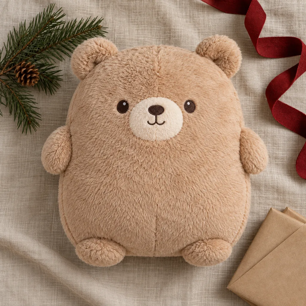 Representative photo-style image of animal character plush pillow — generated, not a specific product