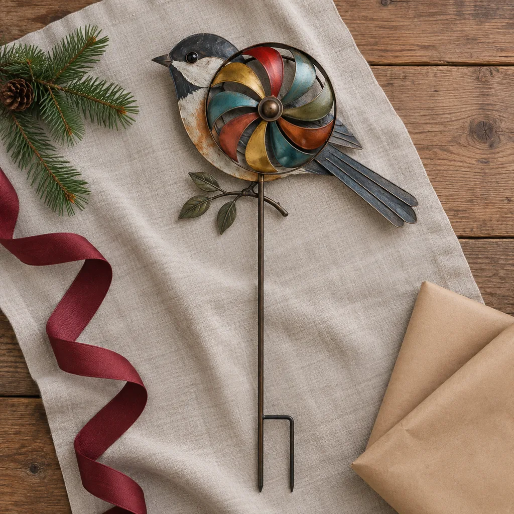 Representative photo-style image of animal themed wind spinner — generated, not a specific product