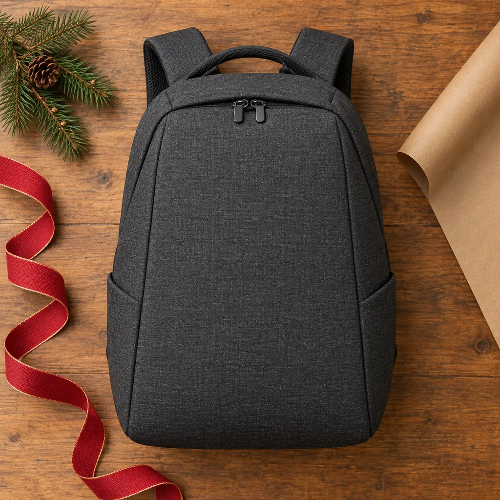 Representative photo-style image of anti-theft security backpack — generated, not a specific product