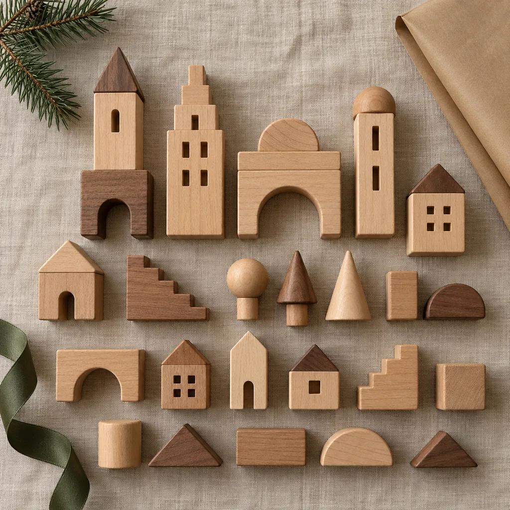Representative photo-style image of architectural city building blocks collection — generated, not a specific product