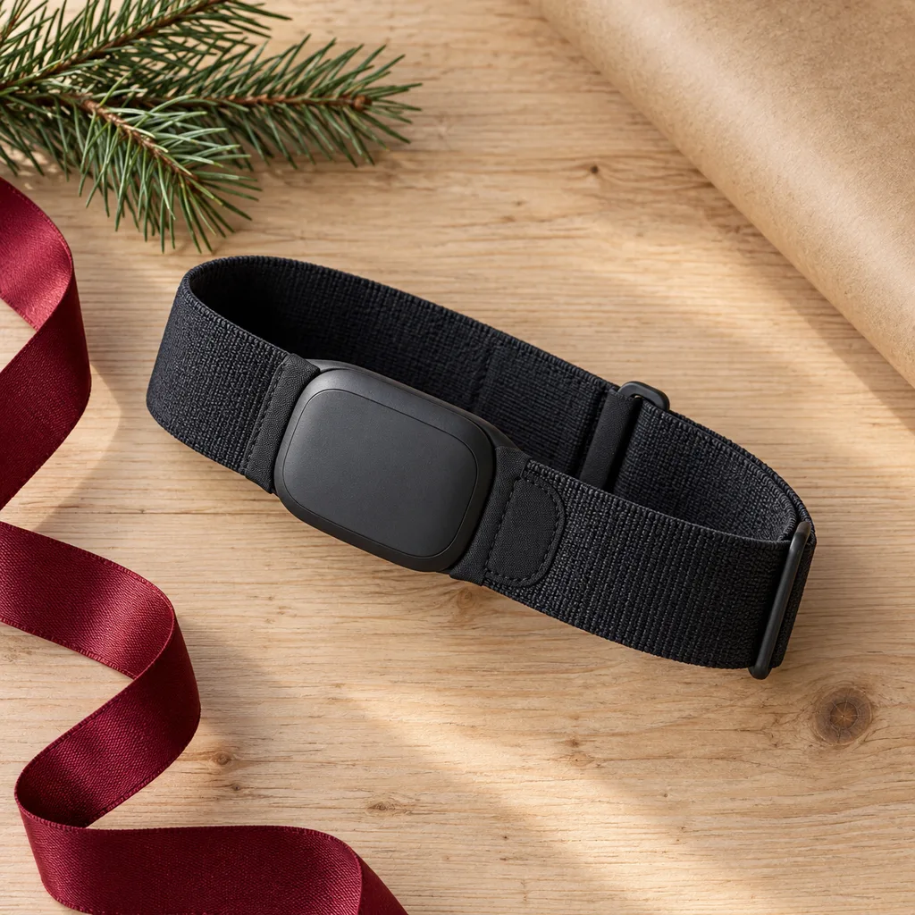 Representative photo-style image of armband heart rate monitor — generated, not a specific product