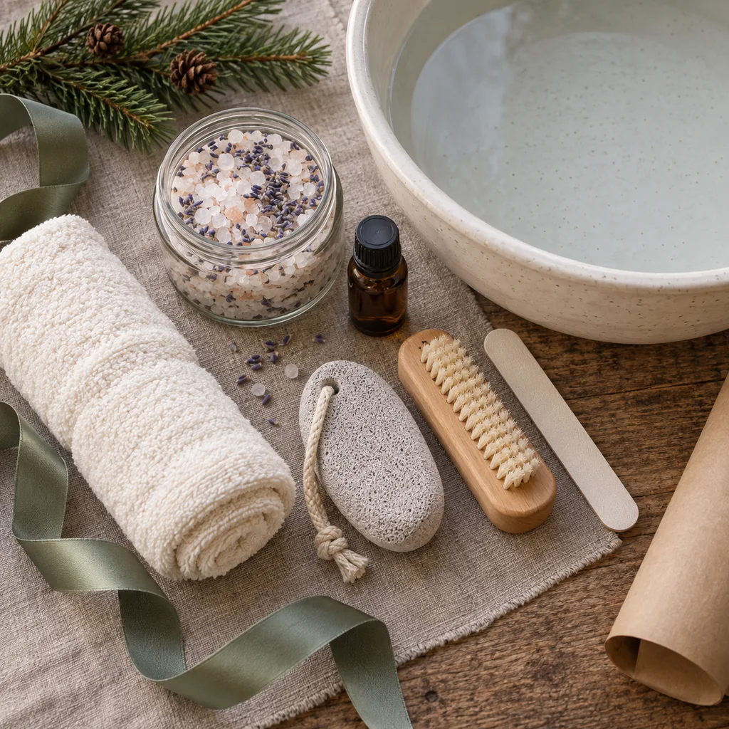 Representative photo-style image of aromatherapy foot soak & pamper kit — generated, not a specific product