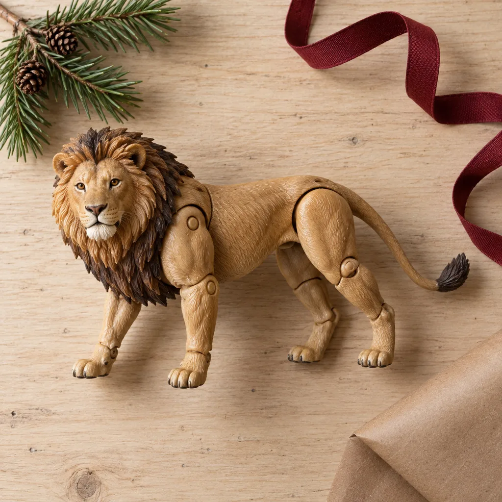 Representative photo-style image of articulated animal action figure — generated, not a specific product