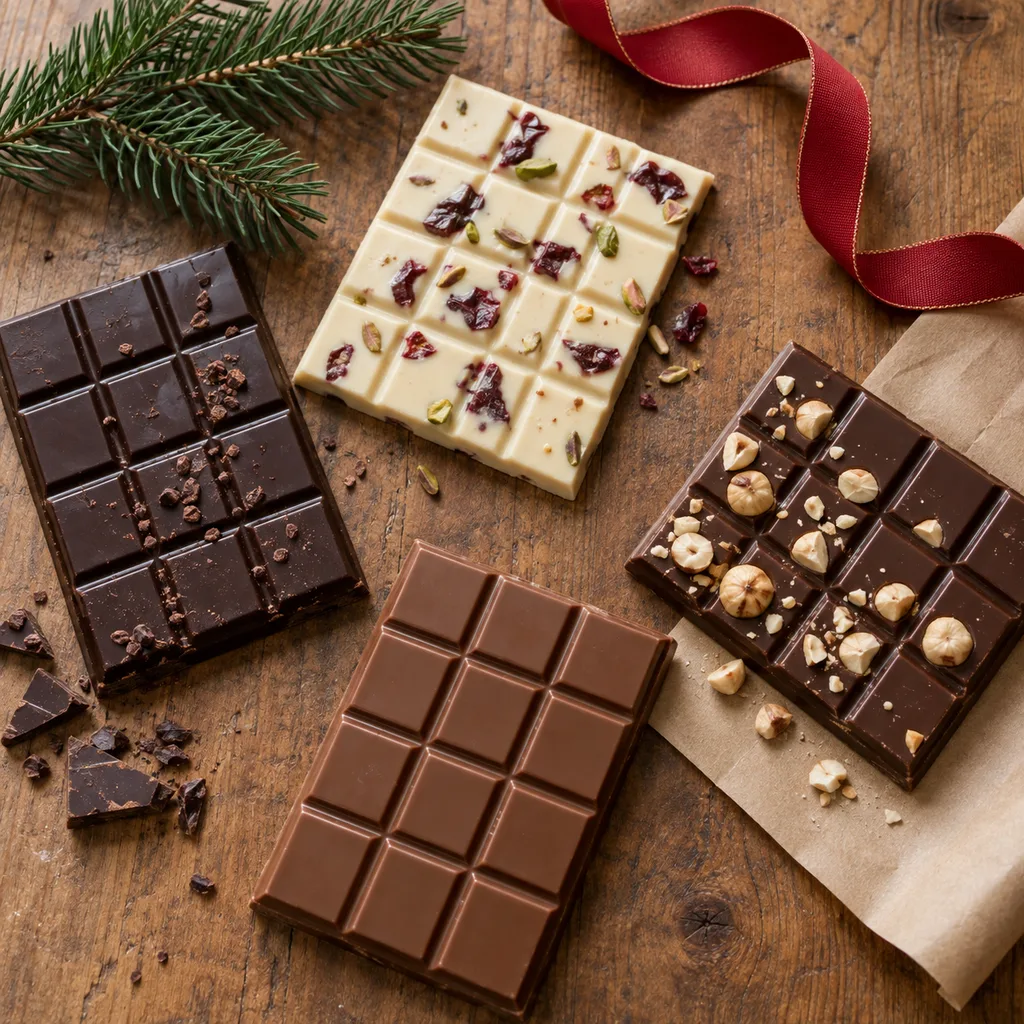 Representative photo-style image of artisan chocolate bar collection — generated, not a specific product