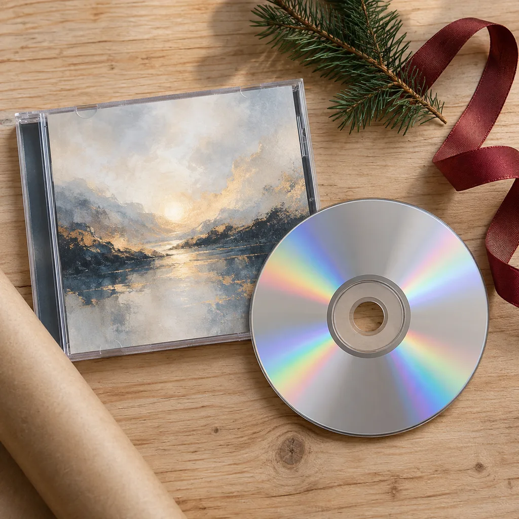 Representative photo-style image of artist's greatest hits music cd — generated, not a specific product