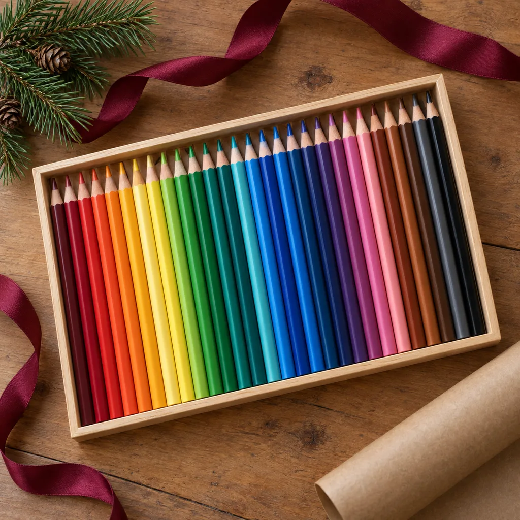 Representative photo-style image of artist's quality colored pencil set — generated, not a specific product