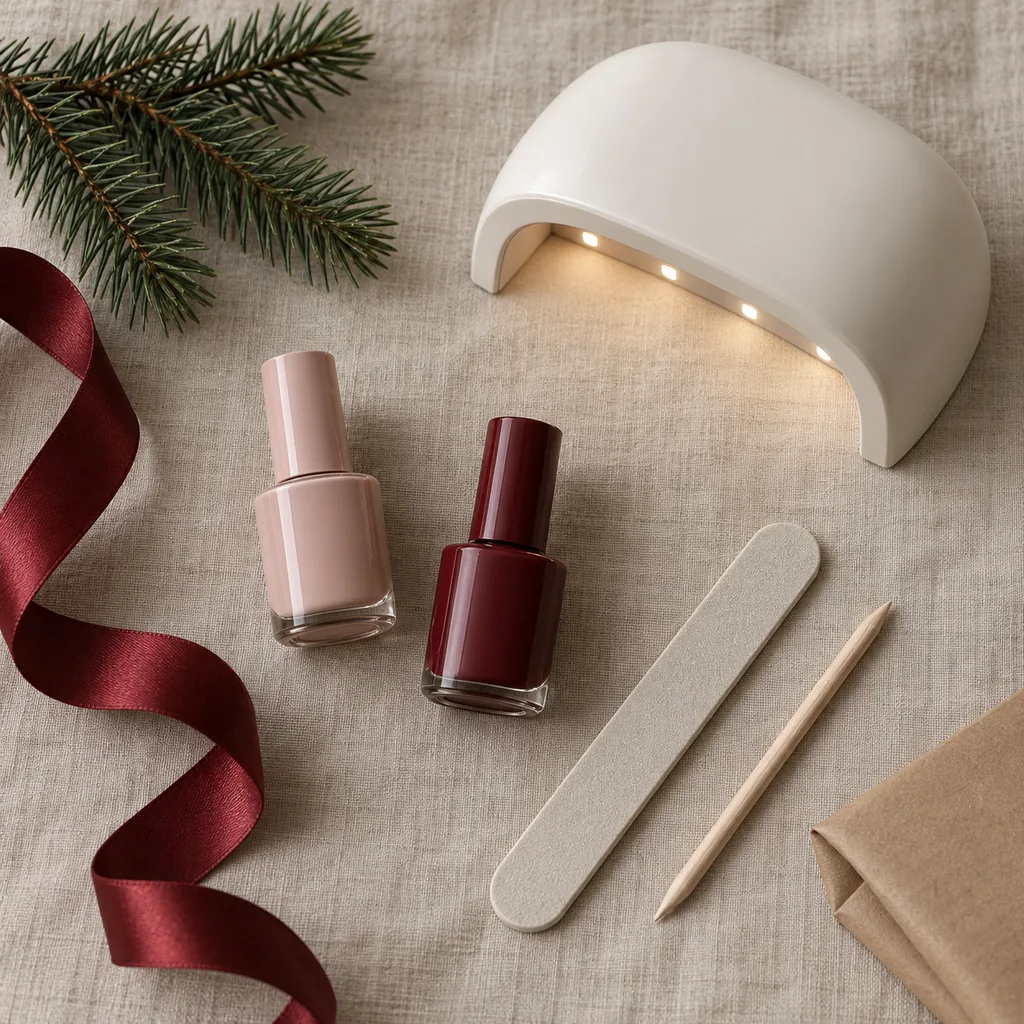 Representative photo-style image of at home gel nail — generated, not a specific product