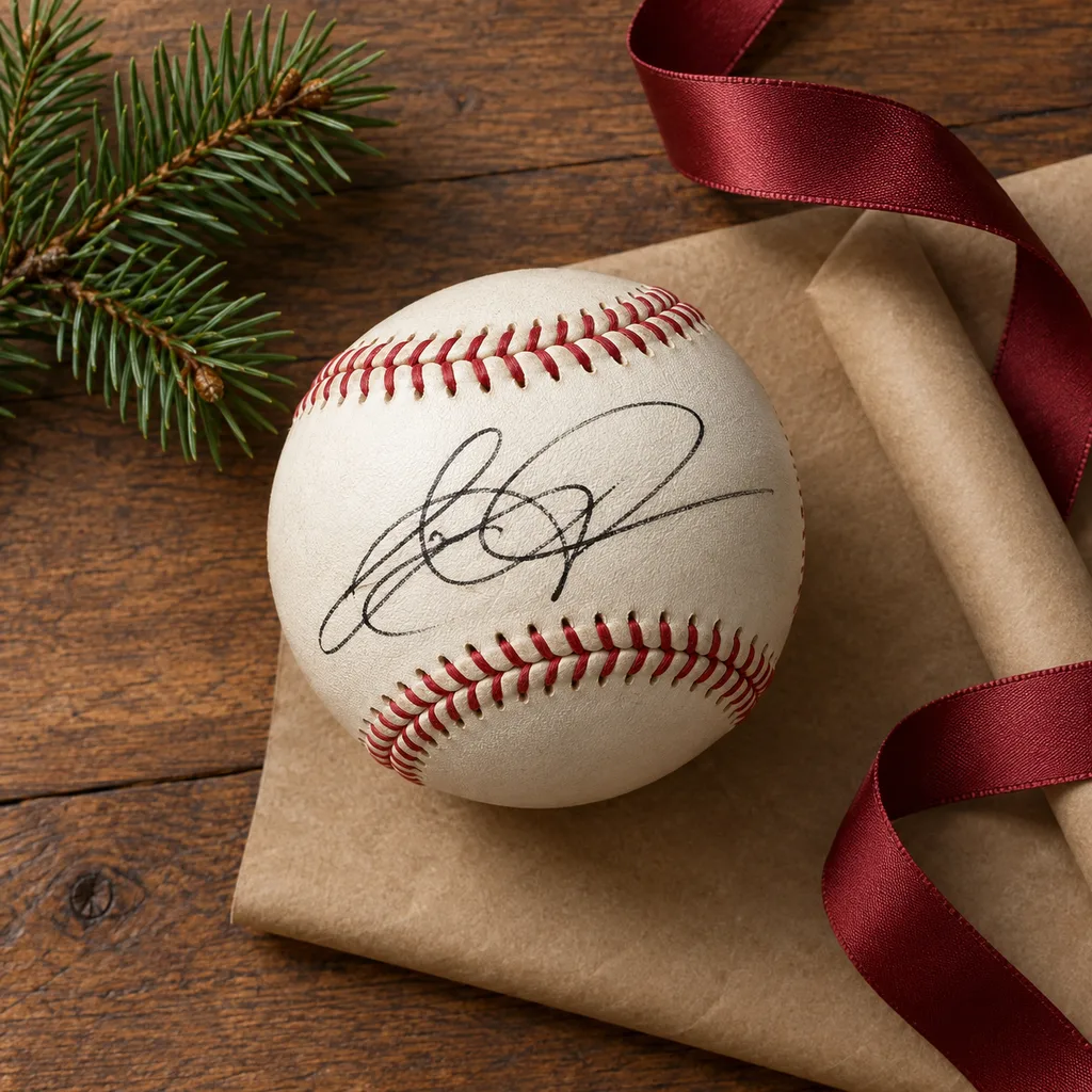 Representative photo-style image of autographed sports game ball — generated, not a specific product