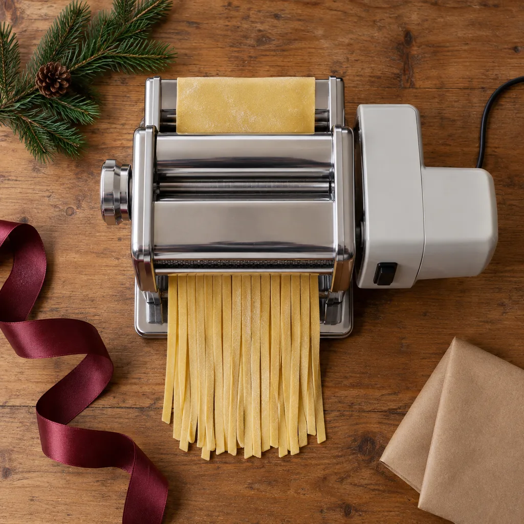 Representative photo-style image of electric pasta maker machine — generated, not a specific product