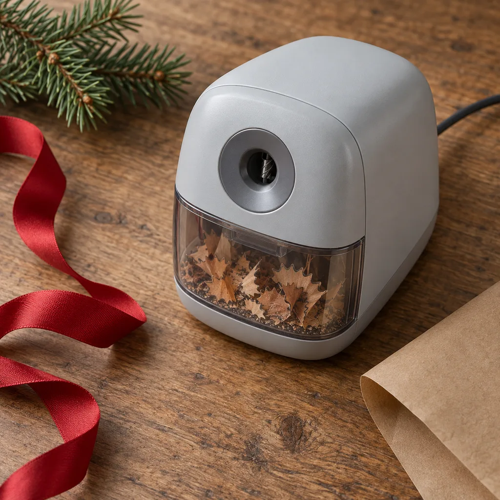 Representative photo-style image of automatic electric pencil sharpener — generated, not a specific product