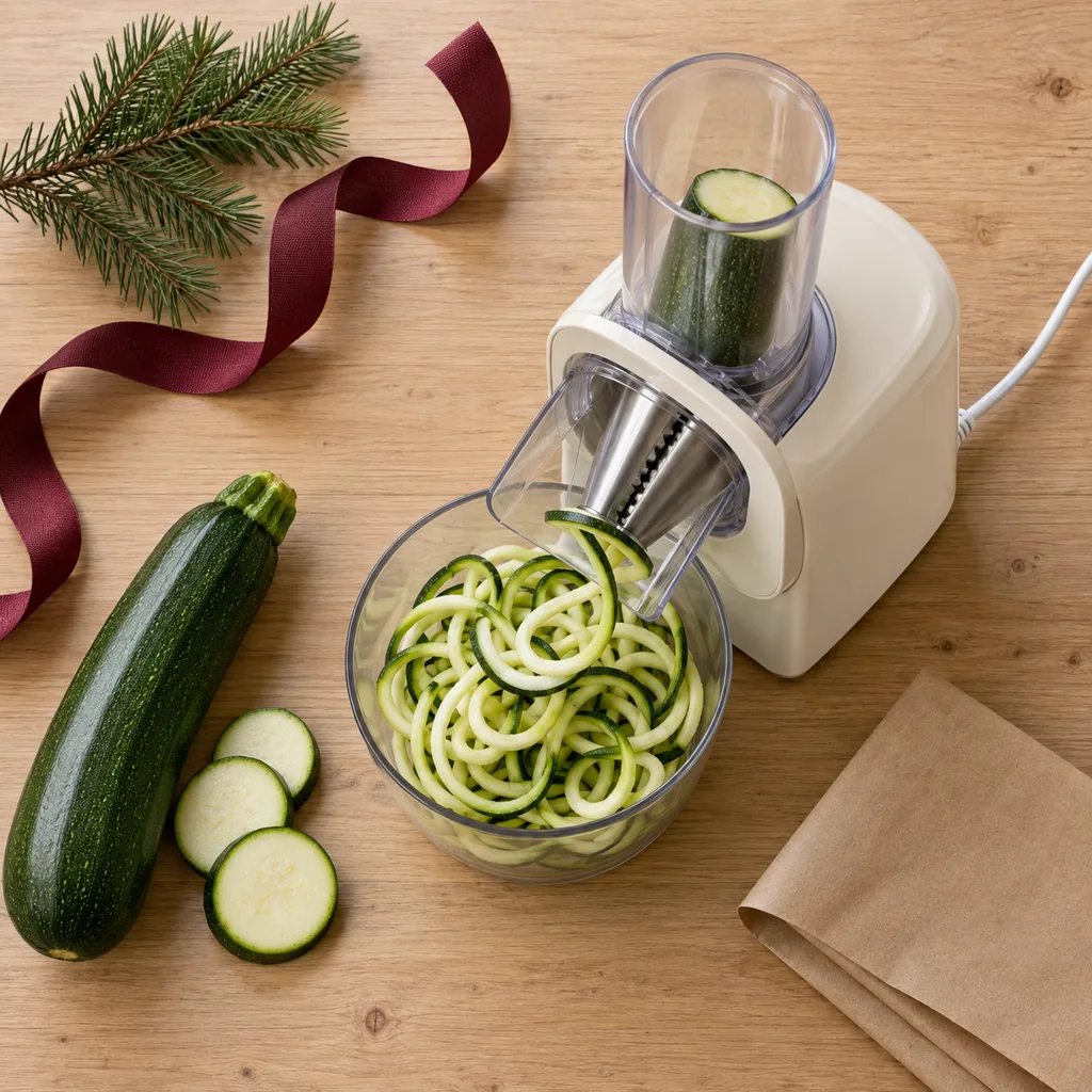 Representative photo-style image of electric vegetable spiralizer — generated, not a specific product