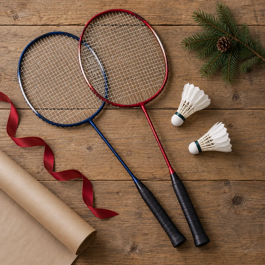 Representative photo-style image of badminton racket set — generated, not a specific product