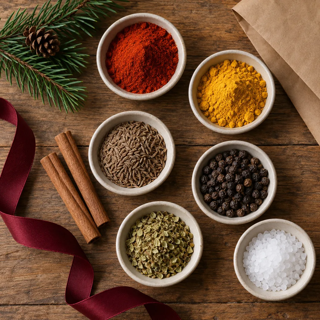 Representative photo-style image of essential spices — generated, not a specific product
