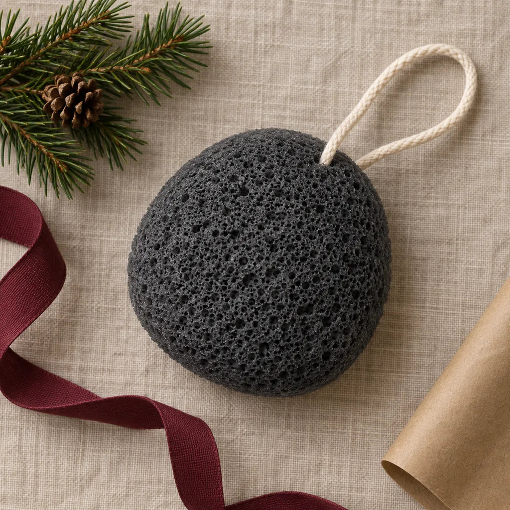 Representative photo-style image of bamboo charcoal infused sponge — generated, not a specific product
