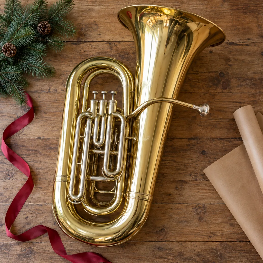 Representative photo-style image of bass tuba instrument — generated, not a specific product